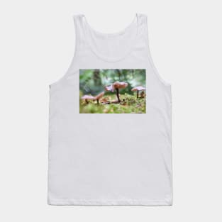 Delicate pink mushrooms on forest floor. Tank Top